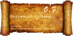 Oszlanszki Filippa névjegykártya